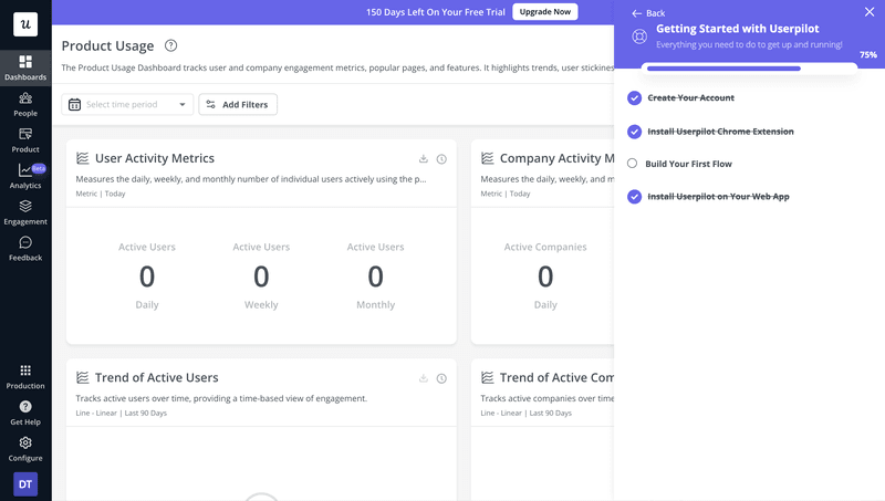 Userpilot onboarding checklist progress bar