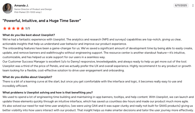 Userpilot positive review