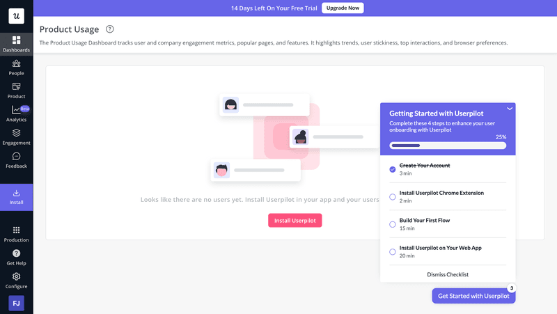Userpilot onboarding checklist