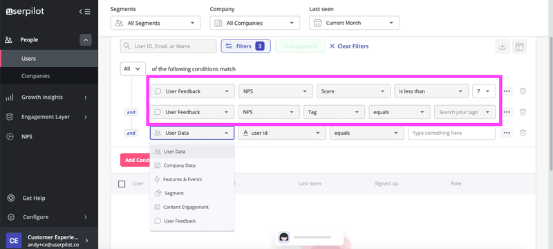 sending personalized message to detractors