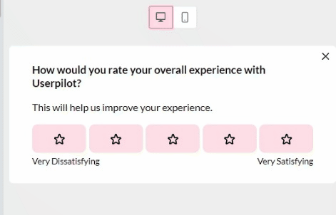 In-app survey in Userpilot