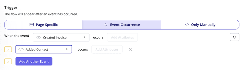 Event-based flow triggers