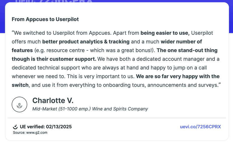 Switching to Userpilot from Appcues