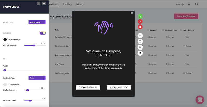 userpilot-welcome-screen