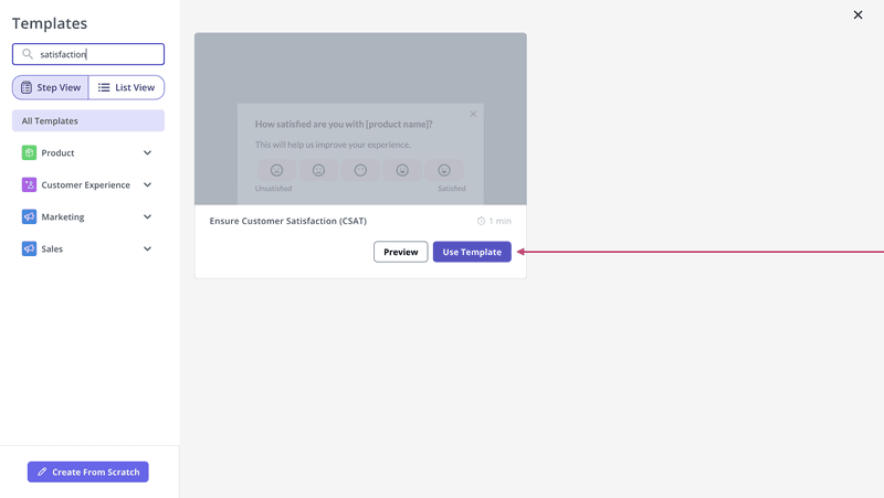 Customer satisfaction survey: 2: Pick a survey template