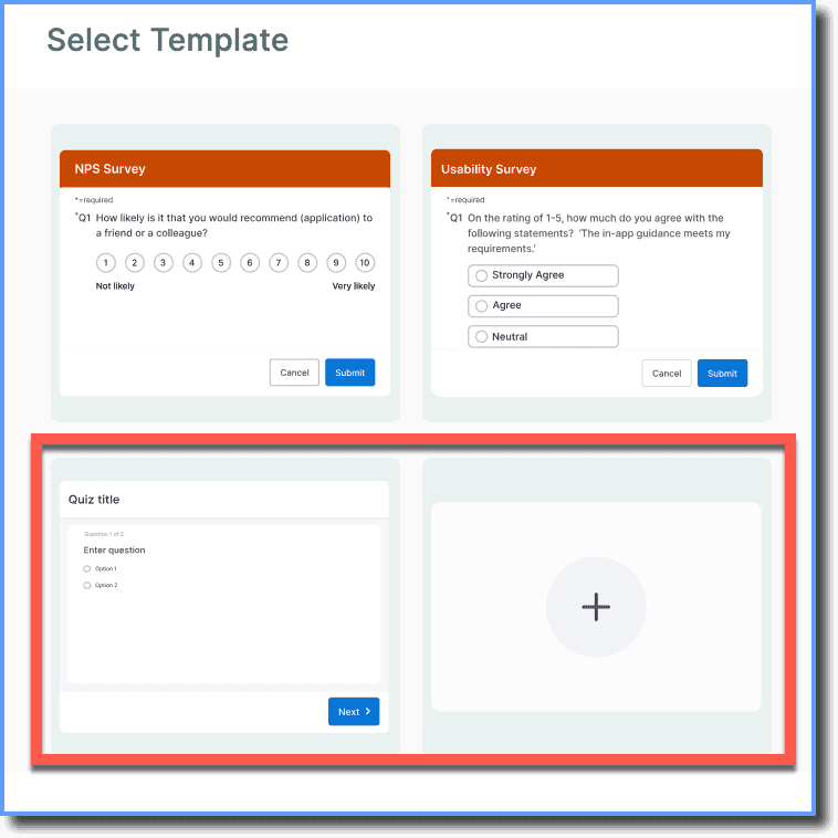 Whatfix’s survey builder 